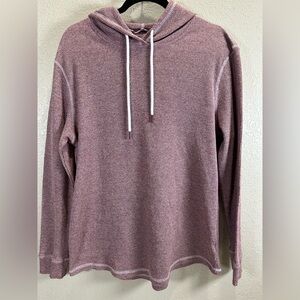 BKE Heathered Maroon Hooded Thermal Long Sleeve